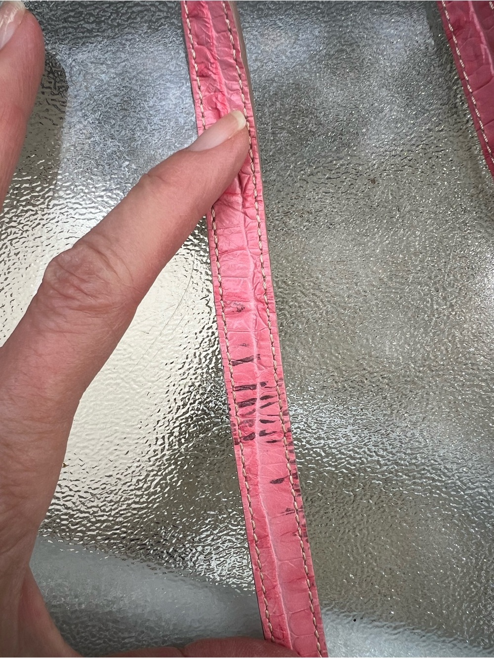 Brahmin Mini Duxbury Coral Pink Croc-Embossed Crossbody - Picture 9 of 10